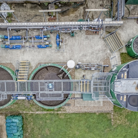 Aerial view of the environmental technology field station