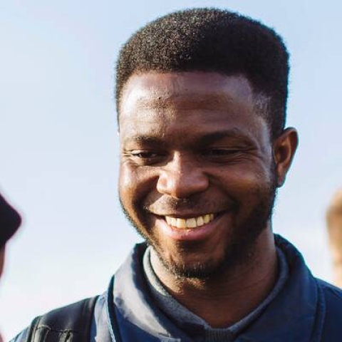 International student smiling