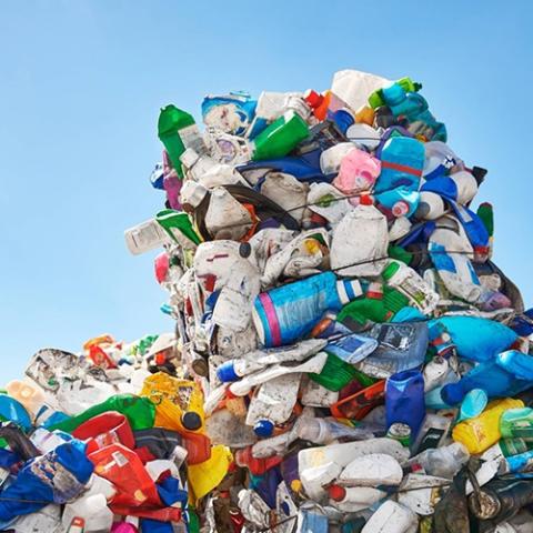 Large pile of plastic waste
