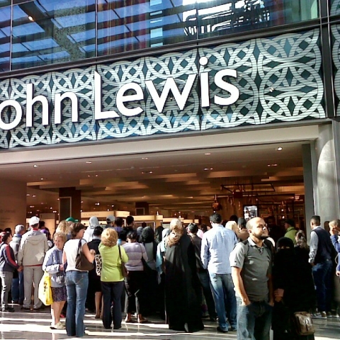 Picture of shoppers outside John Lewis store