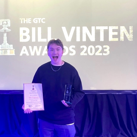 Alex Carpenter with his award