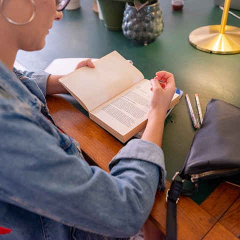 Person reading a book