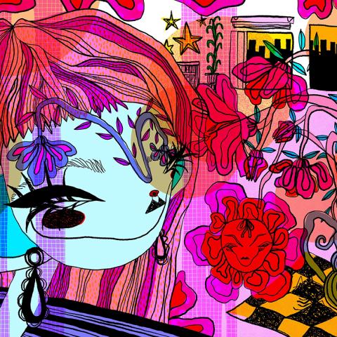 Colourful floral illustration. BA (Hons) Illustration