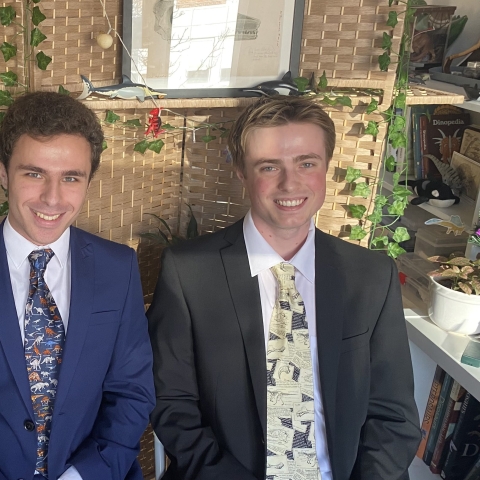 The three presenters of 7 Days of Science: Emilia, Ben and Doug