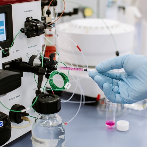 student experimenting in a laboratory