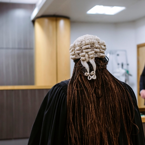 Student in a courtroom