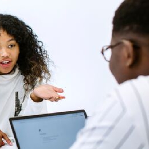 Group of students enjoying studying