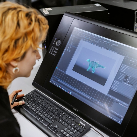 Student using Wacom Animation and Illustration Tablets