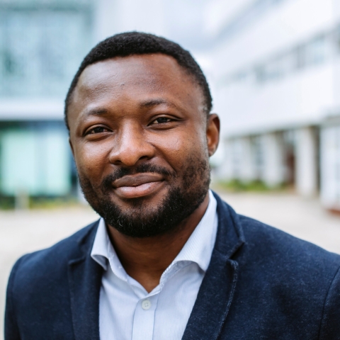 Male University of Portsmouth expert outside the Future Technology Centre