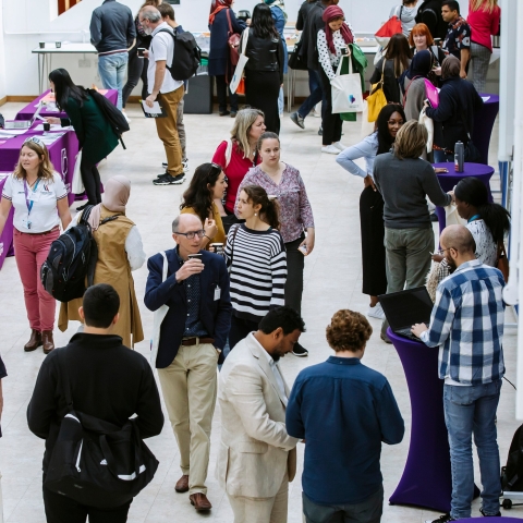 A group of people at a university of Portsmouth event
