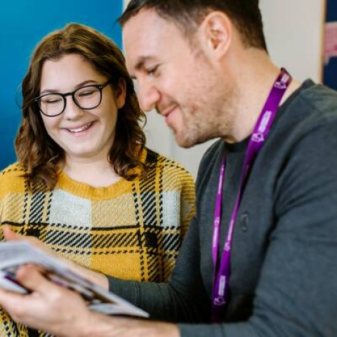 Student finance advisor with a student