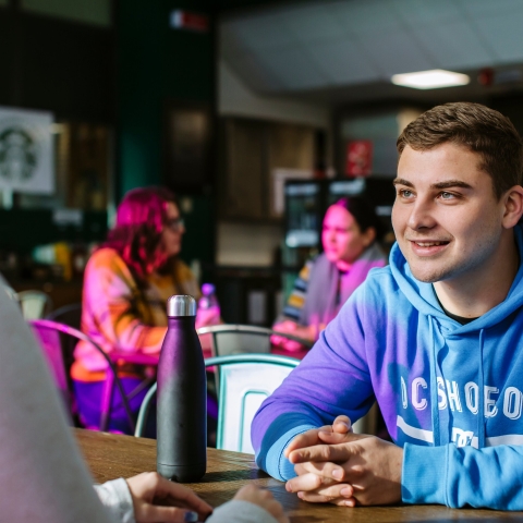 Students talking in the student union