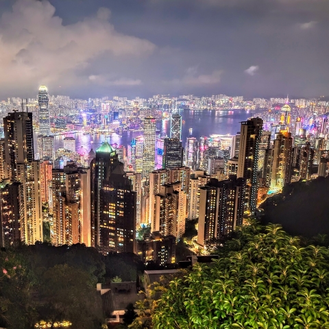 Hong Kong skyline at night