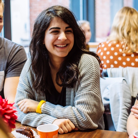 Two students at a seminar desk