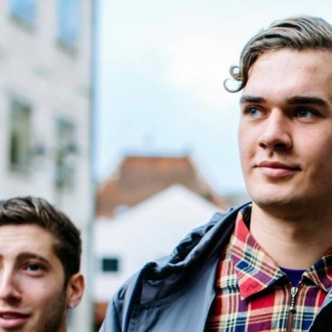 smiling male student