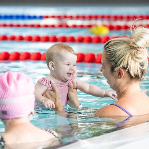 Children enjoying the pool with family at Ravelin Sport Centre.
CONSENT HELD BY SPORT AND REC