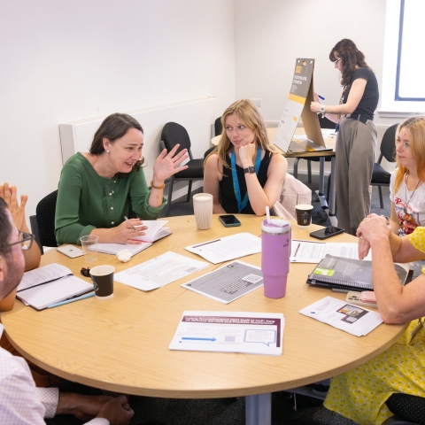 A group of researchers having a discussion.