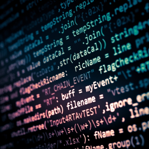 computing screen with code