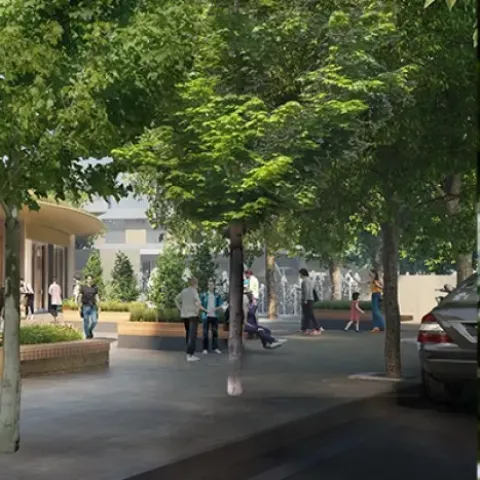 Artist impression of new student union building 