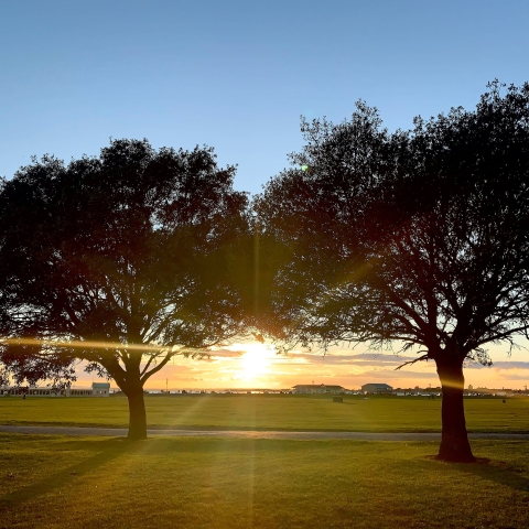 Sun setting at Southsea Common