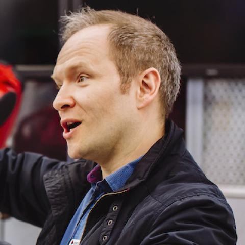 University of Portsmouth lecturer with robot