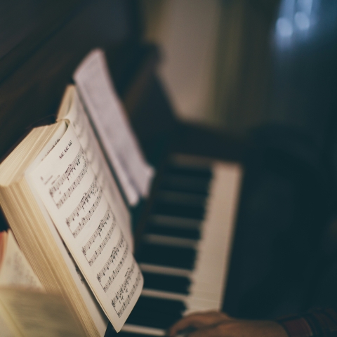 music book on piano