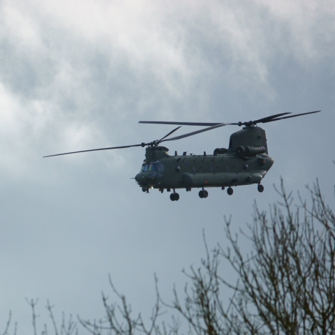A military helicopter.