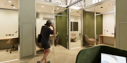 Artist's rendering of consultation rooms in Wiltshire Building 