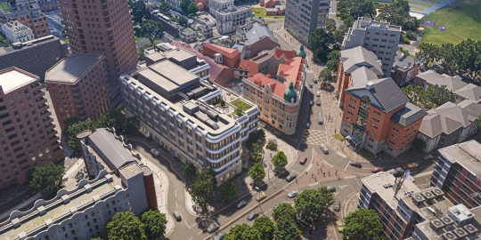 design of the new technology building from the sky