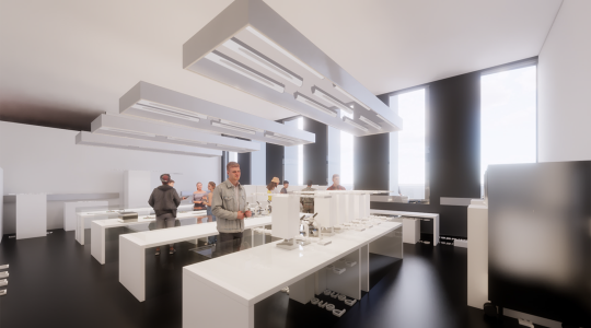 CELAB interior - student at workstation