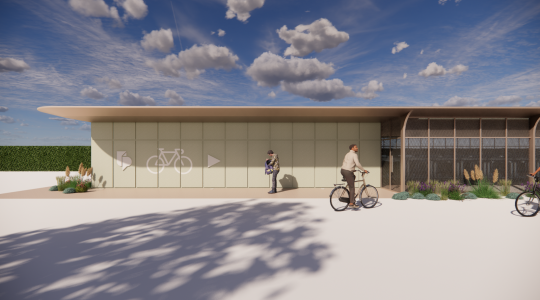 Architect's impression of the Cycle Hub