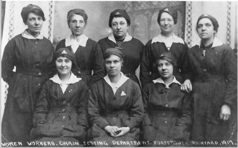 Chain Testing Dept Group Photo 1917_ credit Portsmouth Royal Dockyard Historical Trust