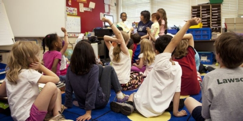 A class of school children