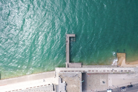 Aerial photo of Hot Walls Pier at Old Portsmouth