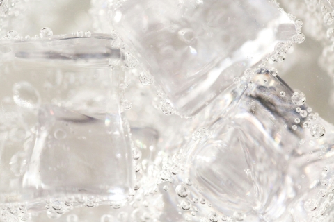 Close up photo of ice cubes