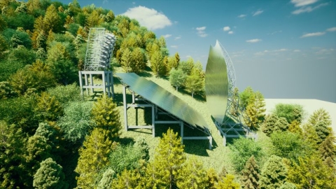 artistic view of the BINGO radio telescope