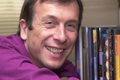 Kevin Warwick smiling to camera close-up
