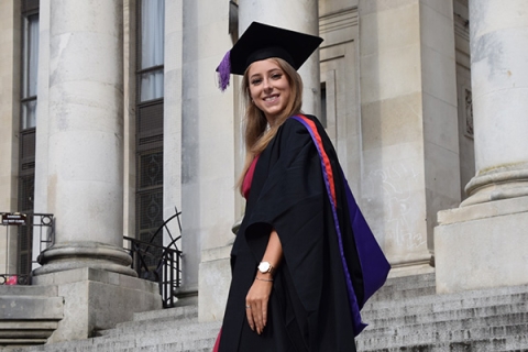 Megan Cato at her graduation from the University of Portsmouth