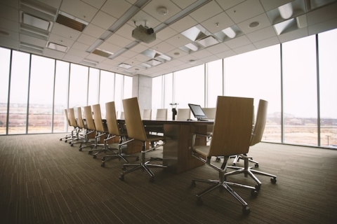 Empty boardroom in an office