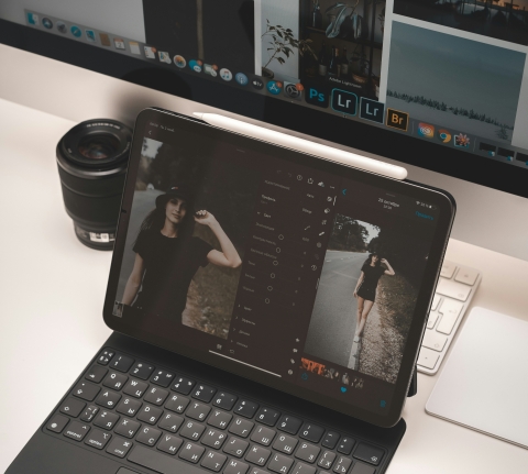 Deep fake image on laptop