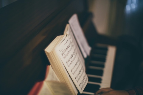 music book on piano