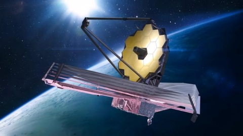 The James Webb Space Telescope in space near Earth