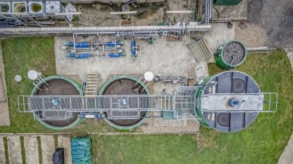 Aerial view of the environmental technology field station