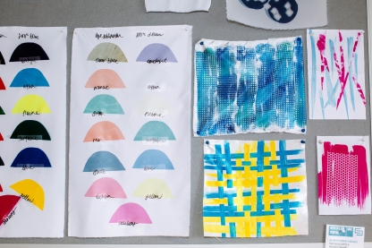 Pattern ideas and samples on the wall