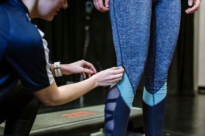  Researcher preparing subject for study