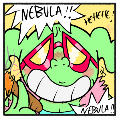 comic of Nebula the Nebulous a cartoon alien