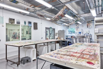 Worktops in a print studio