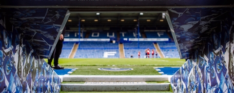 A view of the pitch at Portsmouth Football Club's ground, Fratton Park