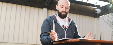 Innovation Management and Entrepreneurship student gives presentation