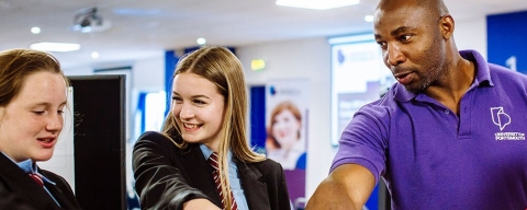 ambassador with secondary school students